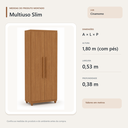 Ver imagem 4 de Armário Multiuso Slim 2 Portas com Prateleiras Cinamomo Formimóveis
