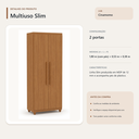 Ver imagem 5 de Armário Multiuso Slim 2 Portas com Prateleiras Cinamomo Formimóveis
