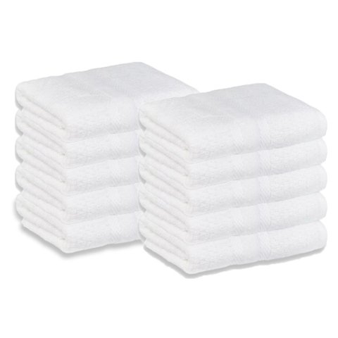 Kit C/ 10 - Toalhas de Rosto - Vanilla - Super Soft - 100% Algodão - Buddemeyer Cor: Branco