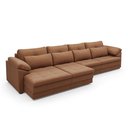 Ver imagem 6 de Sofá Retrátil Elétrico Sala de Estar Nolan Bipartido 414cm Conforto Premium em Couro Mel Manchado G5