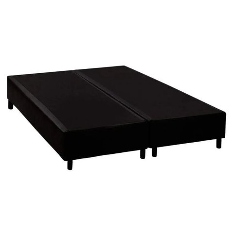 Base Box Bipartido Queen Sintetico Premium Santo Box Bipartido 40x158x198:preto