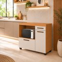 Ver imagem 1 de Balcão para Cozinha Tampo MDF 2 Portas 1 Gaveta com Nicho Micro-Ondas Cronos Espresso Móveis