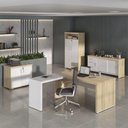 Ver imagem 4 de Conjunto Escritório Home Office 5 Peças Corp A06 Carvalho/branco - Mpozenato