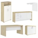 Ver imagem 1 de Conjunto Escritório Home Office 5 Peças Corp A06 Carvalho/branco - Mpozenato