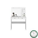 Ver imagem 7 de Cômoda Camarim Ideal 90cm 2 Gavetas com Espelho e Luminárias de Led Branco Moval