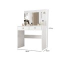 Ver imagem 5 de Cômoda Camarim Ideal 90cm 2 Gavetas com Espelho e Luminárias de Led Branco Moval