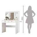 Ver imagem 6 de Cômoda Camarim Ideal 90cm 2 Gavetas com Espelho e Luminárias de Led Branco Moval