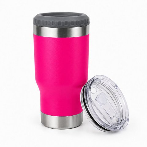Copo Térmico MS973 420ml Inox 5 em 1 Porta Bebida, Long Neck, Garrafa e Latas com Tampa Ajustável:Ro
