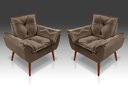 Ver imagem 1 de Kit 02 Poltrona Decorativa Opala Suede Marrom - Pandora Decor