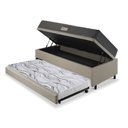 Ver imagem 3 de Bicama Box Baú Solteiro com Colchão Dual Firm Ecoflex Linho Bege 88x188