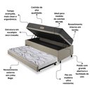 Ver imagem 5 de Bicama Box Baú Solteiro com Colchão Dual Firm Ecoflex Linho Bege 88x188