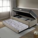 Ver imagem 4 de Bicama Box Baú Solteiro com Colchão Dual Firm Ecoflex Linho Bege 88x188