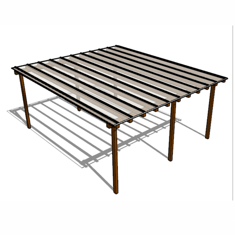 Kit Policarbonato Cristal 4mm 5,00m X 6,00m - Perfis Bronze