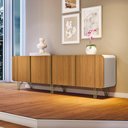 Ver imagem 2 de Balcão Aparador Buffet Anabelle Off White/cinamomo H01 - D’Rossi