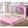 Cama Infantil com Proteção Lateral Casa Moranguinho J&A Móveis - 1