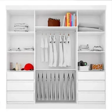 Guarda Roupa Roupeiro Casal 4 Portas 6 Gavetas Branco - 3