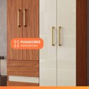 Ver imagem 6 de Guarda Roupas Solteiro 4 Portas 2 Gavetas Mel