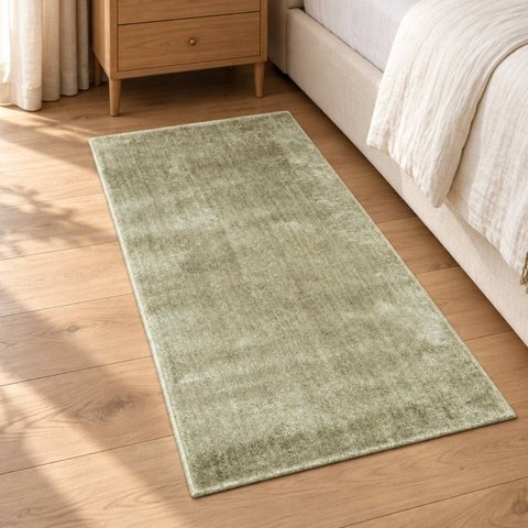 Passadeira Alto Padrão Luxo Sala Toque Macio Nairobi Liso:Esmeralda Verde/0,60x1,20m