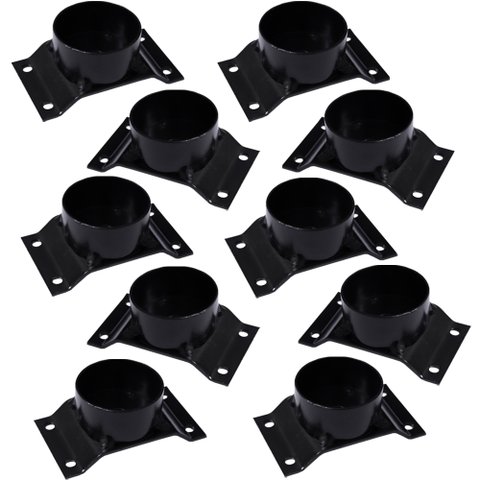 Kit 10 Chapinhas Chapa Elevada com Tubo Fixação Pés Palito Rosca 5/16 Preto