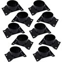 Ver imagem 1 de Kit 10 Chapinhas Chapa Elevada com Tubo Fixação Pés Palito Rosca 5/16 Preto