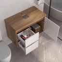 Ver imagem 4 de Conjunto para Banheiro Clarice 78cm com Painel Espelho Led e Cuba Stella - Fabribam