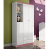 Guarda Roupa Infantil 3 Portas Bala de Menta Flex Branco/Rosa Chá - 1