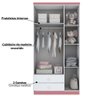 Guarda Roupa Infantil 3 Portas Bala de Menta Flex Branco/Rosa Chá - 3