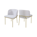 Ver imagem 1 de Kit 2 Cadeiras de Jantar Liz no Linho Palha e Metal Dourado
