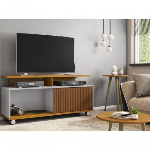 Bancada para Tv Barcelona Nature Off White Ripado