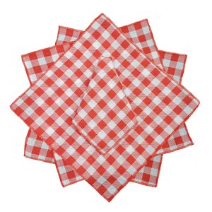 6 Guardanapos Xadrez Vermelho