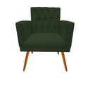 Ver imagem 3 de Kit Namoradeira + 1 Poltrona Decorativa Nina Capitonê + Puff Redondo Suede Verde Pés Madeira Ms Deco