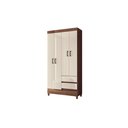 Ver imagem 2 de Guarda Roupas Fit 4.2 Santos Andira -4 Portas 2 Gavetas 191x 92 Cm:jequitiba/offwhite