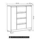 Ver imagem 2 de Cômoda com Sapateira Selene A02 4 Gavetas MDF-MDP Cinamomo-Off Mpozenato