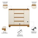 Ver imagem 5 de Cômoda com Sapateira Selene A02 4 Gavetas MDF-MDP Cinamomo-Off Mpozenato