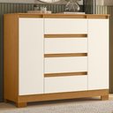 Ver imagem 1 de Cômoda com Sapateira Selene A02 4 Gavetas MDF-MDP Cinamomo-Off Mpozenato