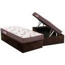 Ver imagem 1 de Cama Box Baú Solteiro: Colchão Espuma Ortobom D28 Light Saúde + Base CRC Suede Brown(88x188)