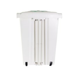 Lixeira Grande 2 Aberturas, Pedal e Rodas Branca de 60 Litros - 5
