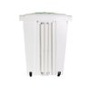 Lixeira Grande 2 Aberturas, Pedal e Rodas Branca de 60 Litros - 5