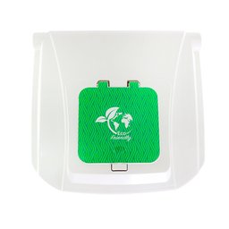 Lixeira Grande 2 Aberturas, Pedal e Rodas Branca de 60 Litros - 2
