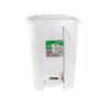 Lixeira Grande 2 Aberturas, Pedal e Rodas Branca de 60 Litros - 1