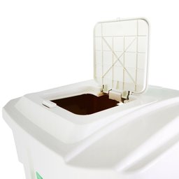 Lixeira Grande 2 Aberturas, Pedal e Rodas Branca de 60 Litros - 4