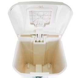 Lixeira Grande 2 Aberturas, Pedal e Rodas Branca de 60 Litros - 3