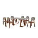 Ver imagem 1 de Conjunto Sala de Jantar Mesa Viena 160x90cm Tampo Retângular Vidro-mdf Off White com 6 Cadeiras É