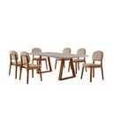 Ver imagem 2 de Conjunto Sala de Jantar Mesa Viena 160x90cm Tampo Retângular Vidro-mdf Off White com 6 Cadeiras É