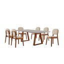 Ver imagem 3 de Conjunto Sala de Jantar Mesa Viena 160x90cm Tampo Retângular Vidro-mdf Off White com 6 Cadeiras É