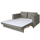 Ver imagem 3 de Sofá Cama Belize 2 Lugares Com Pés de Madeira e Rodízios Cinza