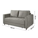 Ver imagem 5 de Sofá Cama Belize 2 Lugares Com Pés de Madeira e Rodízios Cinza