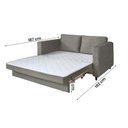 Ver imagem 4 de Sofá Cama Belize 2 Lugares Com Pés de Madeira e Rodízios Cinza