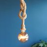 Luminaria Pendente Corda Sisal Retro Kit 5 Uni Decoraçao Iluminaçao Casa Restaurante Loja Quarto Sal - 8