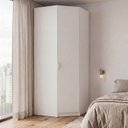 Ver imagem 1 de Guarda Roupa Planejado de Canto Obliquo 1 Porta Hera CabeCasa MadeiraOriginals Branco Algodão